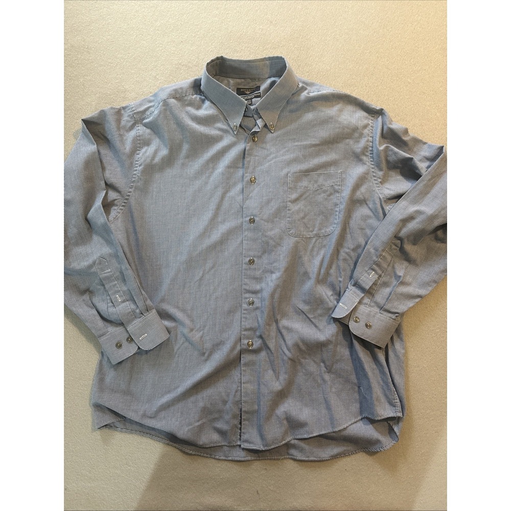 Dockers Blue Button Down Dress Shirt Size XLarge 17-17.5 34-35 Blue Long Sleeve.